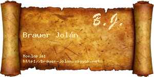 Brauer Jolán névjegykártya
