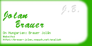 jolan brauer business card