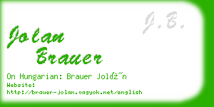 jolan brauer business card